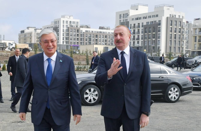 Алиев и Токаев ознакомились с генеральным планом города Физули